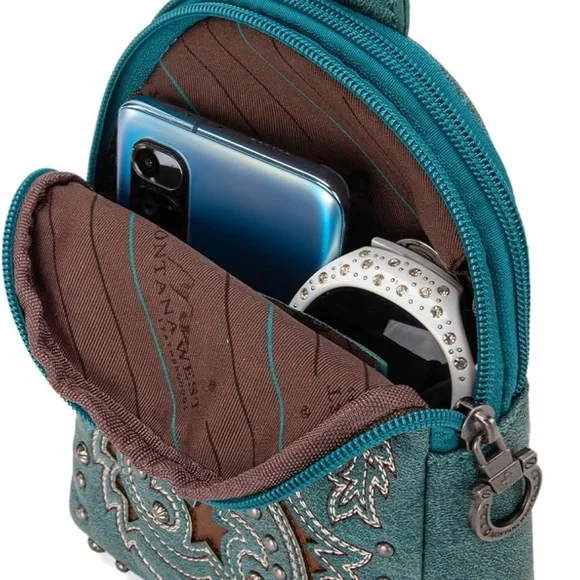 Montana West Teal Crossbody Bag - Picture 2 of 5